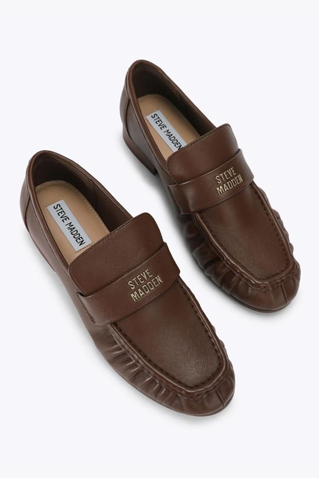 Steve Madden STEVE MADDEN Women's 'Crimsen Dark Brown Leather' Leather Flats - 2