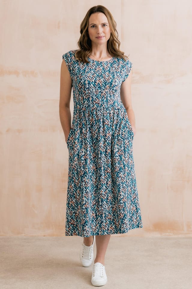 Lily & Me Lily & Me Women's Sway Cotton Jersey T-Shirt Dress in Teal - 3