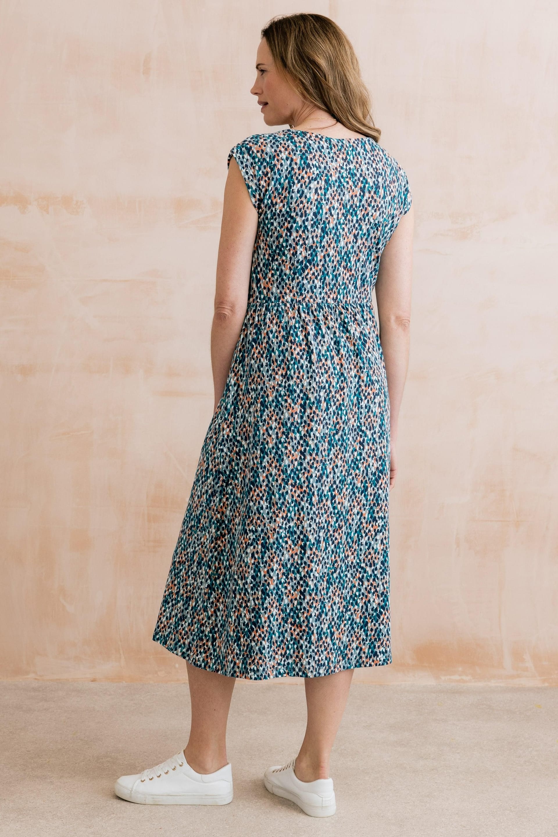 Lily & Me Lily & Me Women's Sway Cotton Jersey T-Shirt Dress in Teal - 4