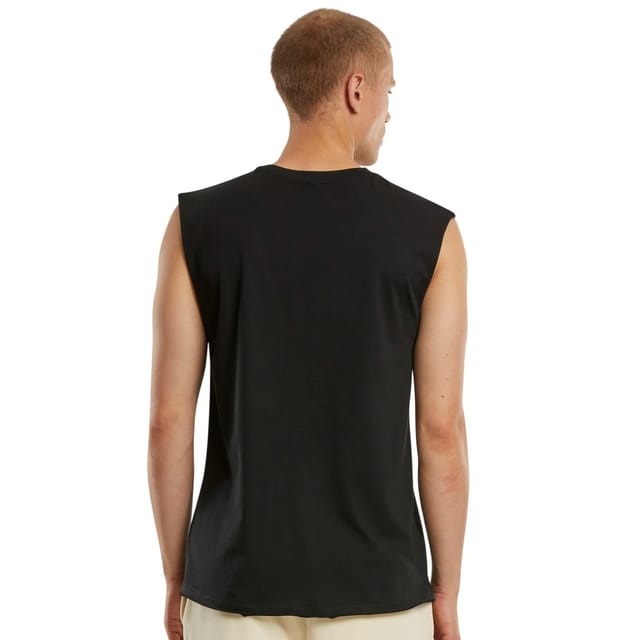 New Morning Studios New Morning Studios Men's Plain Sleeveless T-Shirt in Black - 2