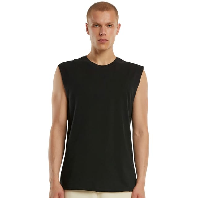 New Morning Studios New Morning Studios Men's Plain Sleeveless T-Shirt in Black - 3