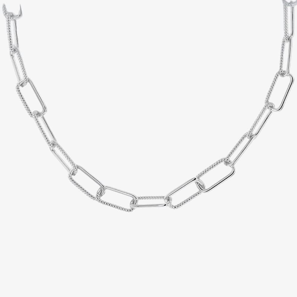 T.H.Baker T.H.Baker Silver Sterling Silver Half Twist Paperlink Necklace