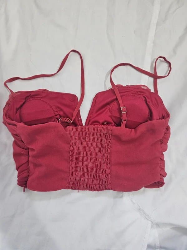 Bershka Pink Chiffon Flower Statement Cami top p