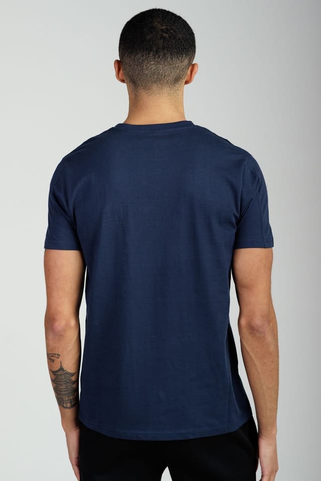 Foray Foray Men's Short Sleeve Cotton Crew Neck T-Shirt in Navy - 2