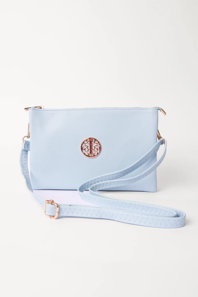 Blue Vanilla Detailed Zip Up Purse With Detachable Strap - 2