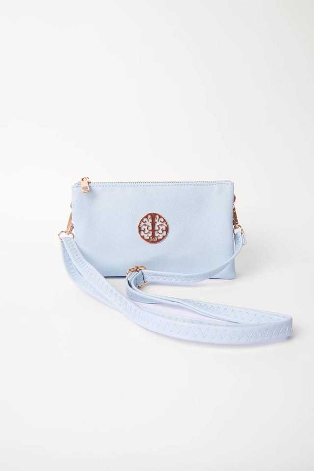 Blue Vanilla Detailed Zip Up Purse With Detachable Strap - 3