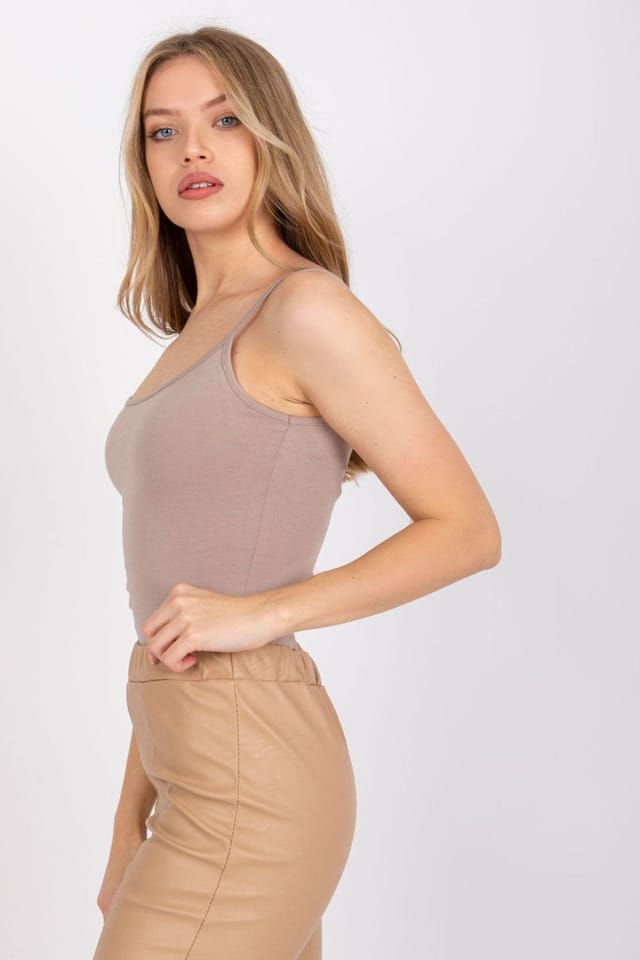 Love Lace Love Lace Women's Classic Strapy Round Neck Shirt Style 167142 in Beige - 3