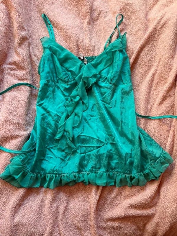 New Look Blue cami top Ruche details