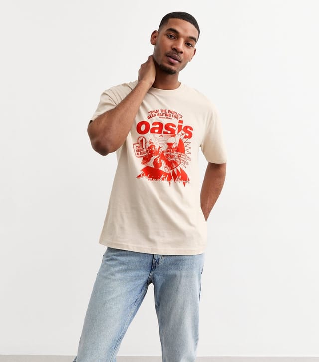 Only and Sons Women's Unisex Off White Oasis Print T-Shirt Only and Sons New Look - 2