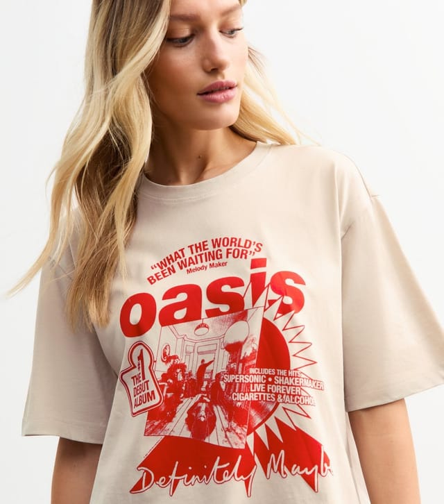 Only and Sons Women's Unisex Off White Oasis Print T-Shirt Only and Sons New Look - 3