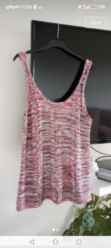 Billabong Billabong xs oversized loose crochet button front knitted multicoloured vest tank sleeveless top