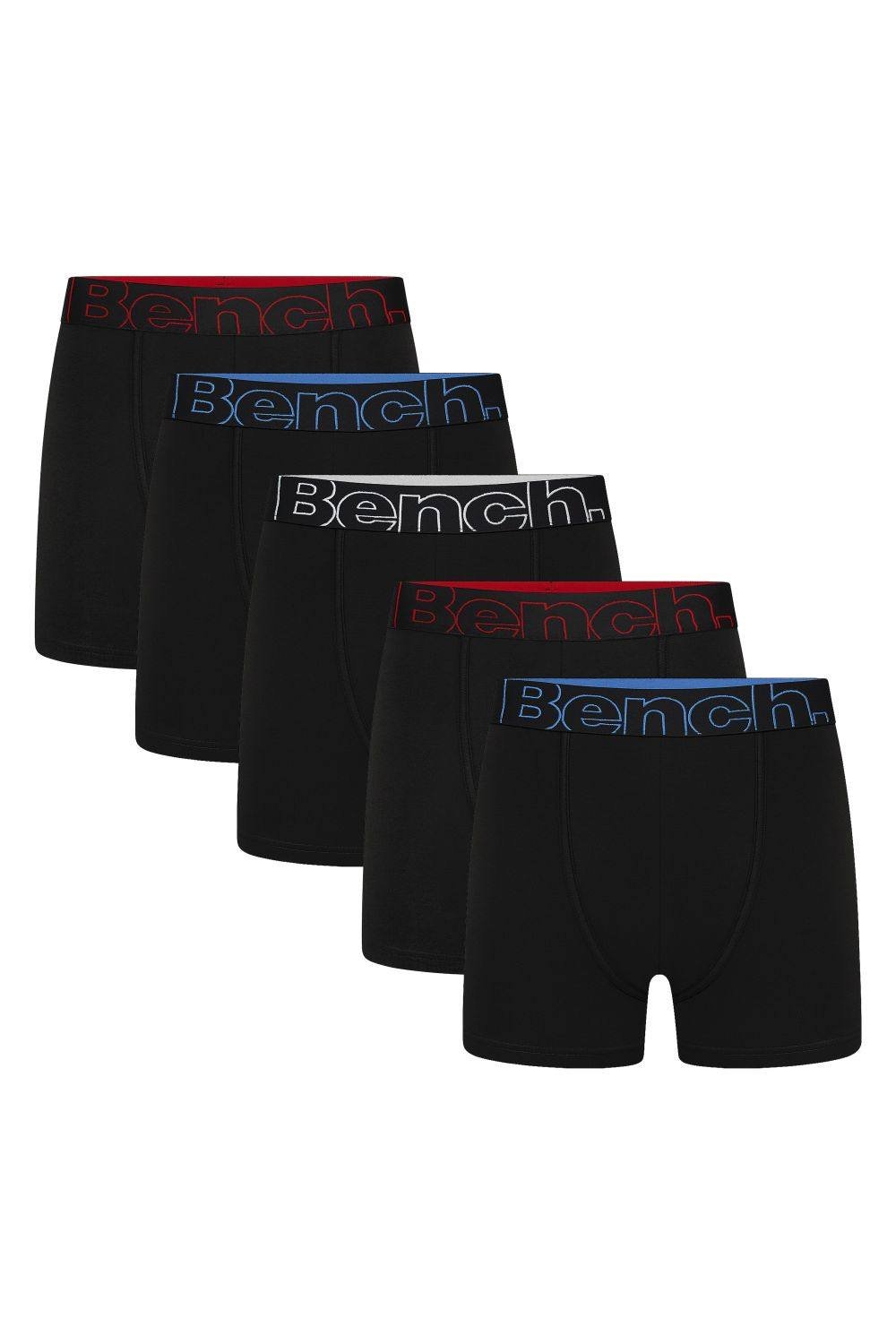 Bench Bench Men's 5 Pack Cotton Boxers Underwear - Brento Collection in Black - 2