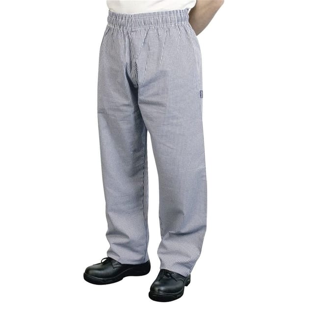 BonChef BonChef Men's Check Baggy Chef Trousers in Bright Blue - 2