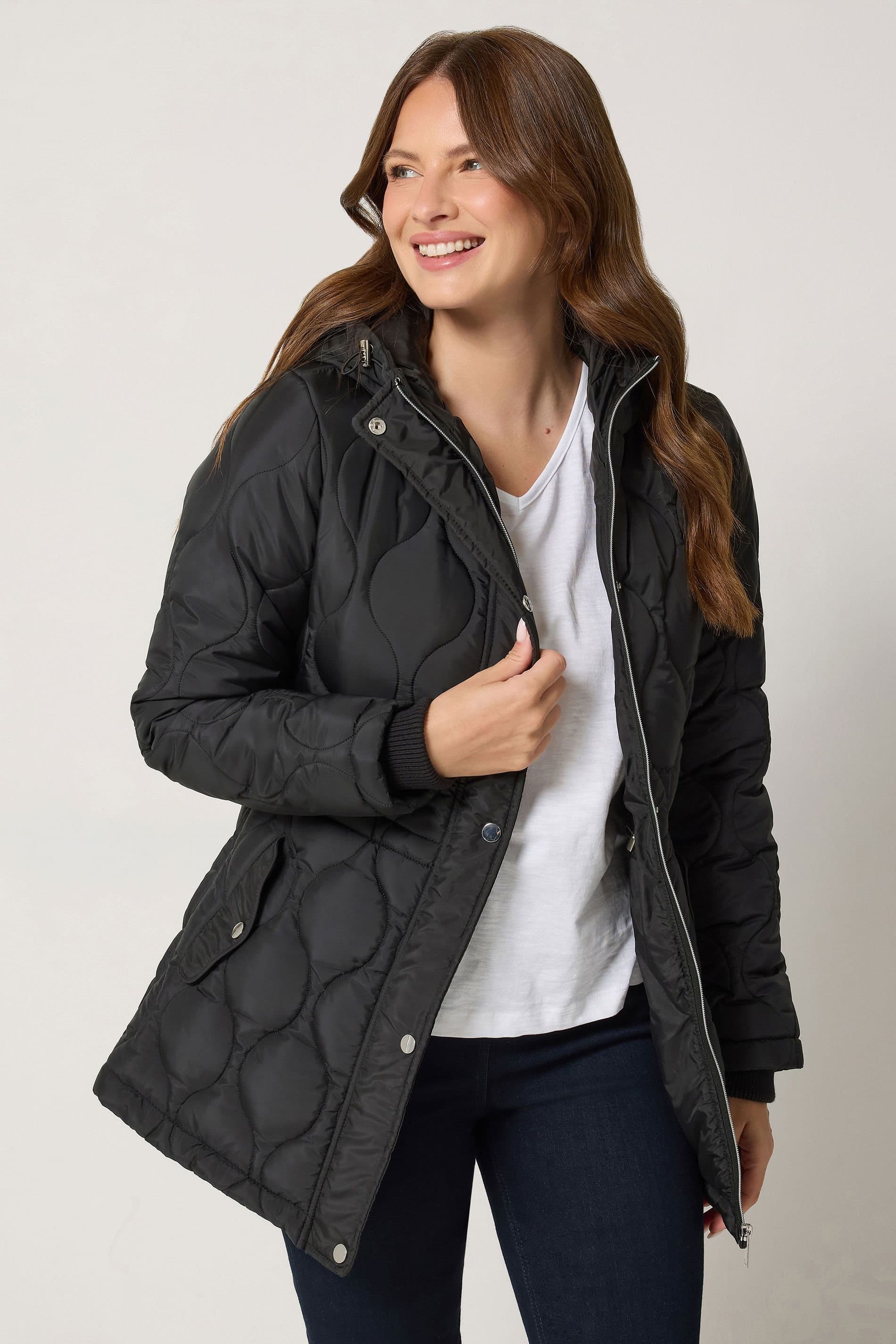 M&Co M&Co Women's Quilted Jacket in Black