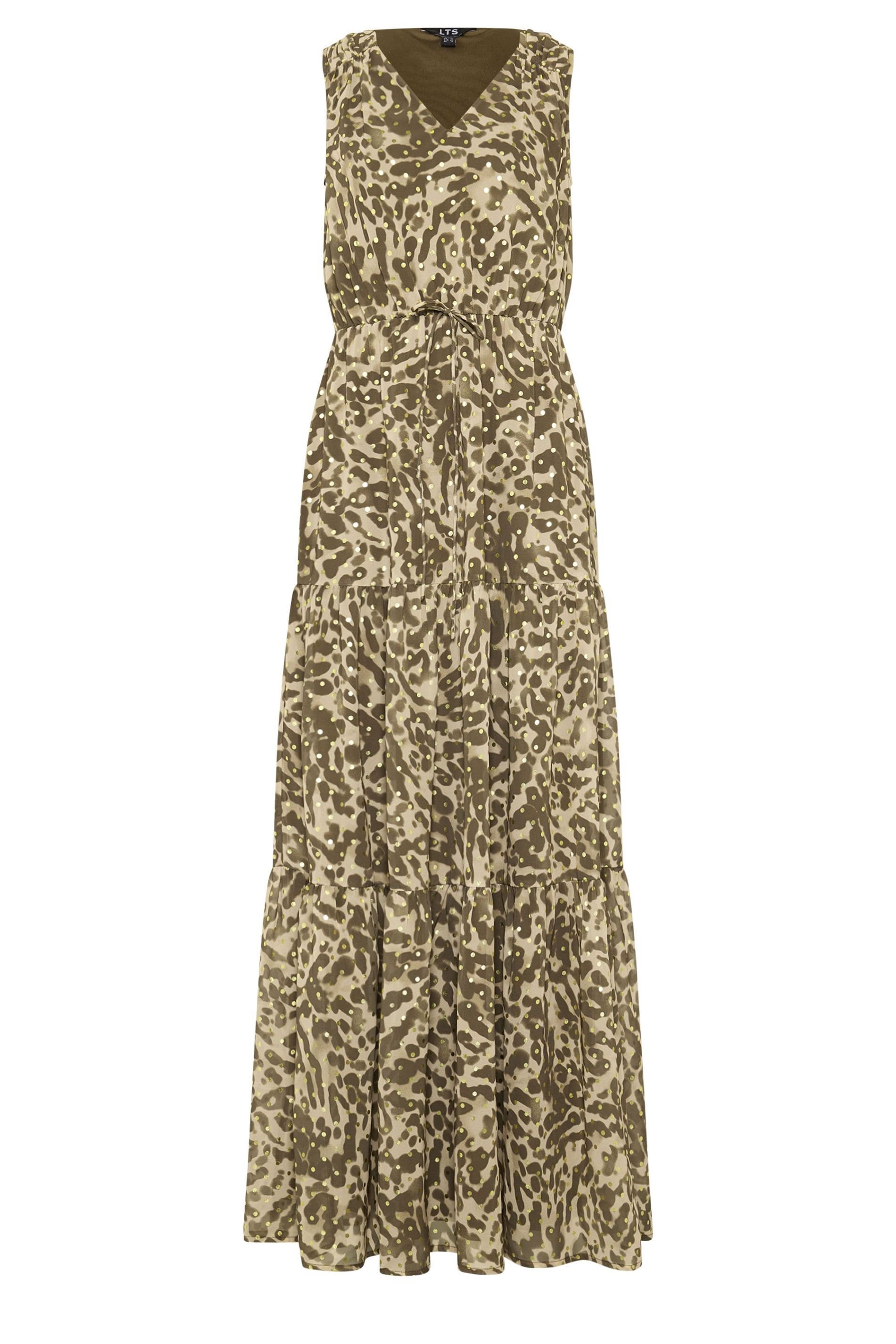 Long Tall Sally Long Tall Sally Women's Tall Abstract Tie Waist Maxi Dress in Olive - 2