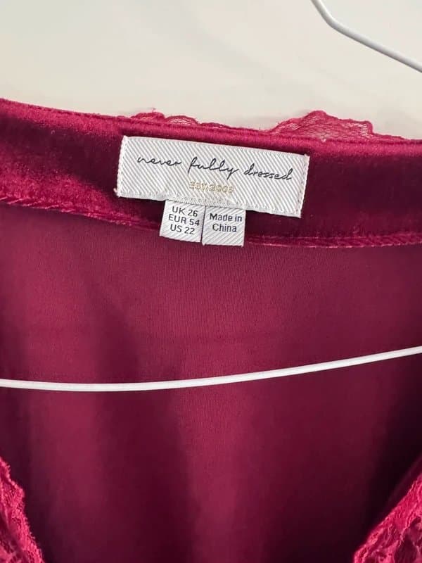 Never Fully Dressed Velvet never fully dressed top size 26