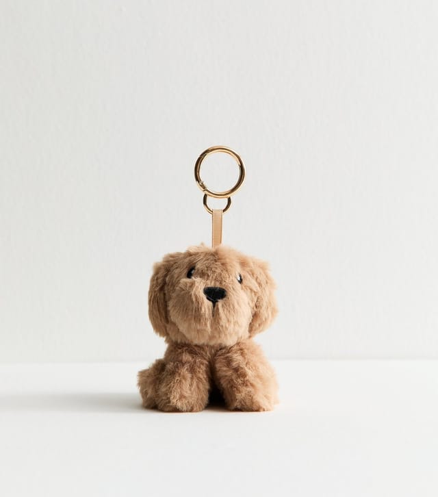 New Look Light Brown Cockerpoo Plush Bag Charm New Look - 3