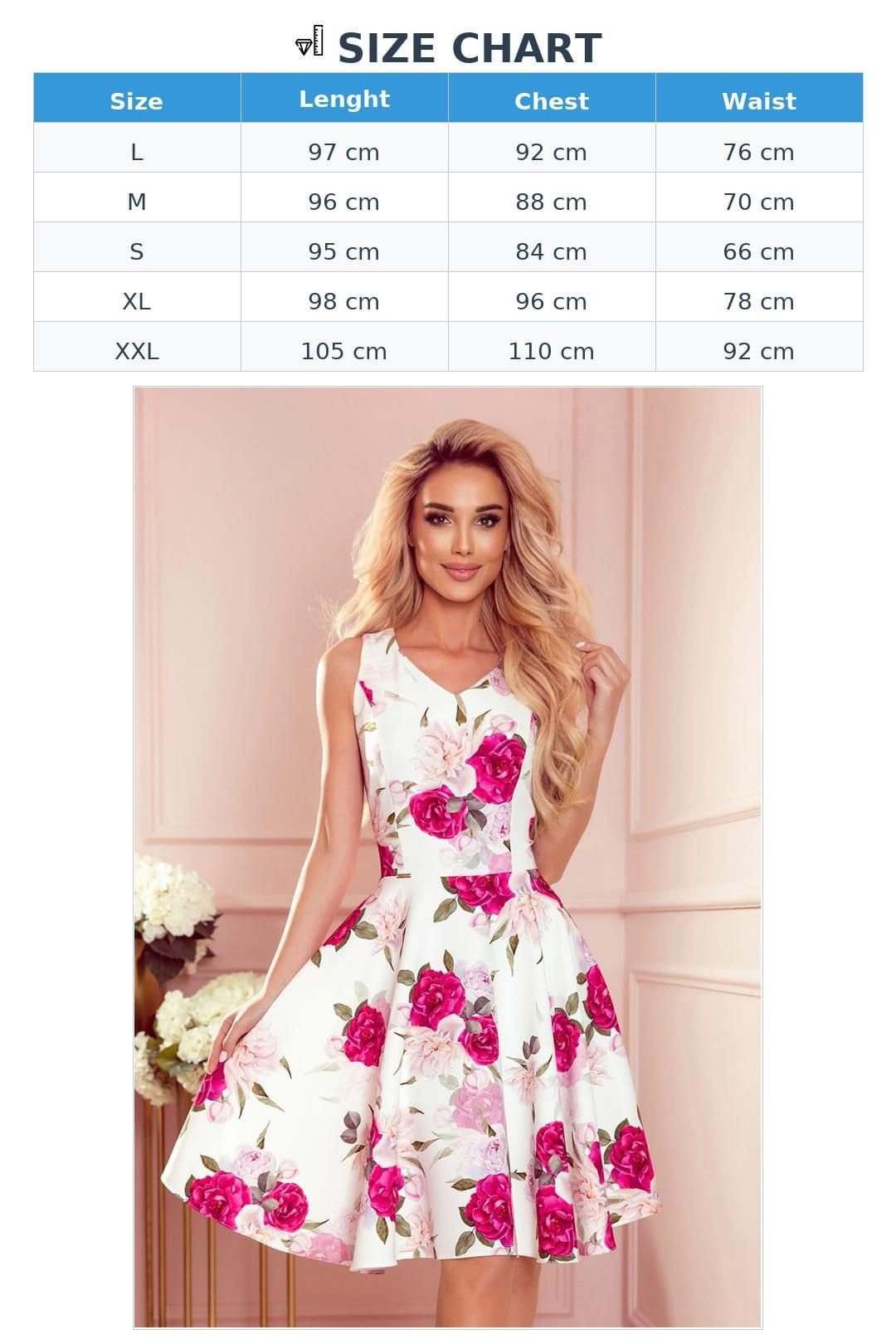 Love Lace Love Lace Women's Rose Fabric Flared Evening Dress in White - 4