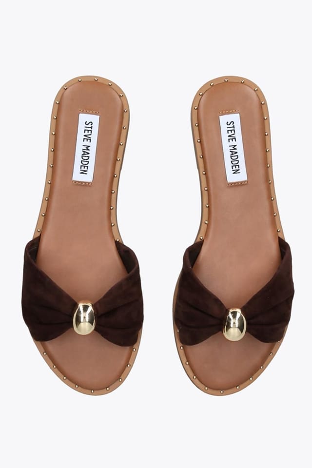 Steve Madden STEVE MADDEN Women's 'Dipsy Brown Suede' Suede Sandals - 2