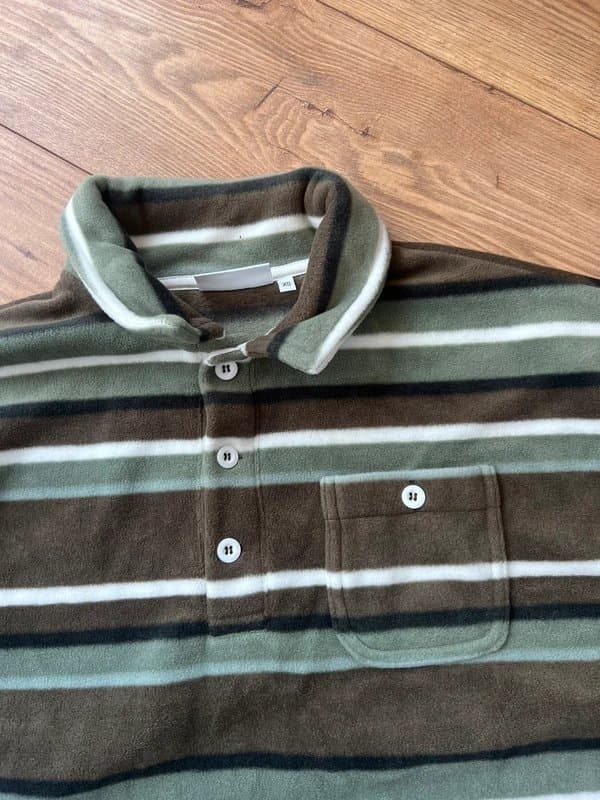 Sisters & Seekers Sisters&seekers striped khaki oversized fleece size extra small