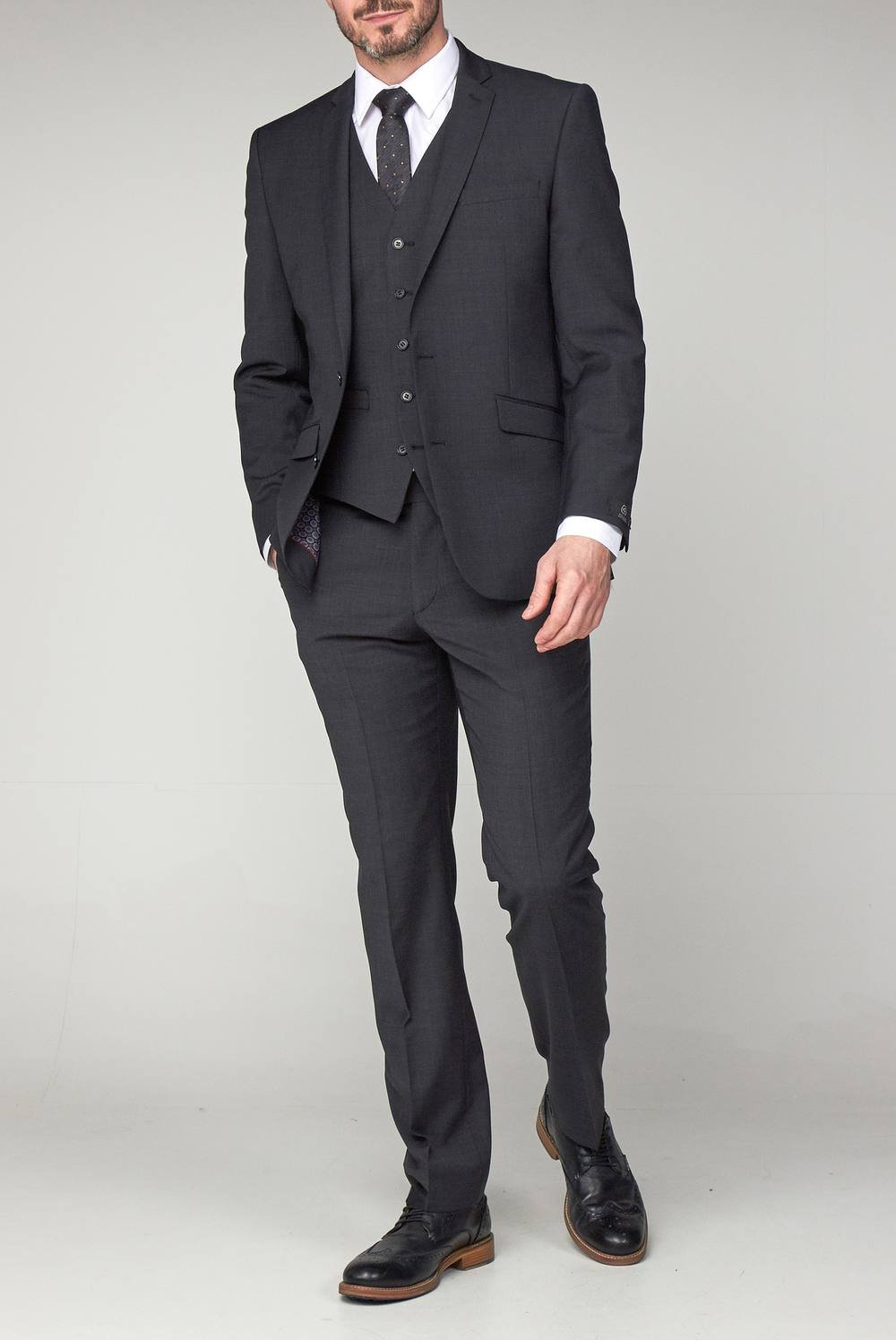 Scott Scott Men's Premier Fit Suit Jacket in Grey - 3