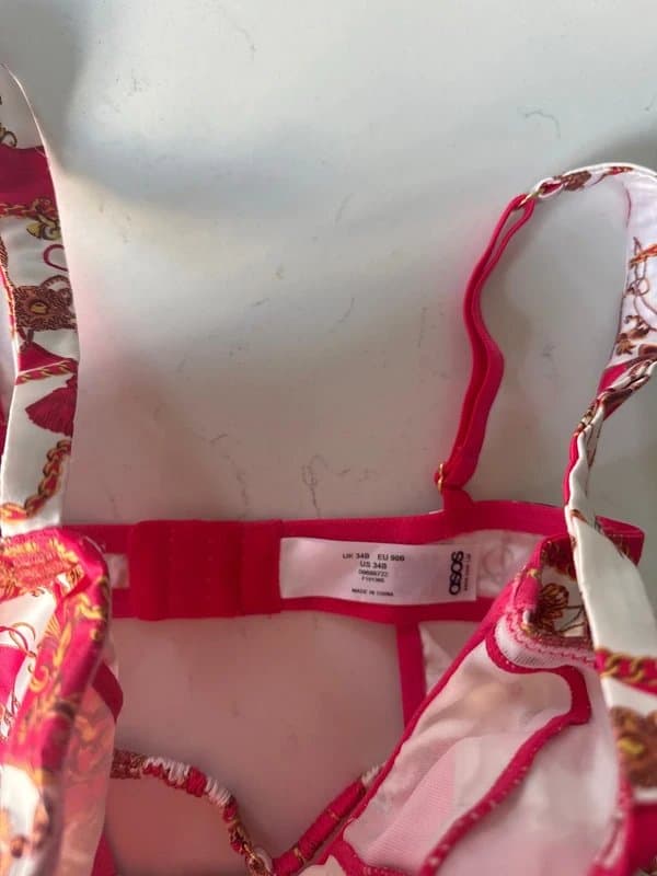 ASOS ASOS pink and gold and white corset top size 34B with adjustable straps