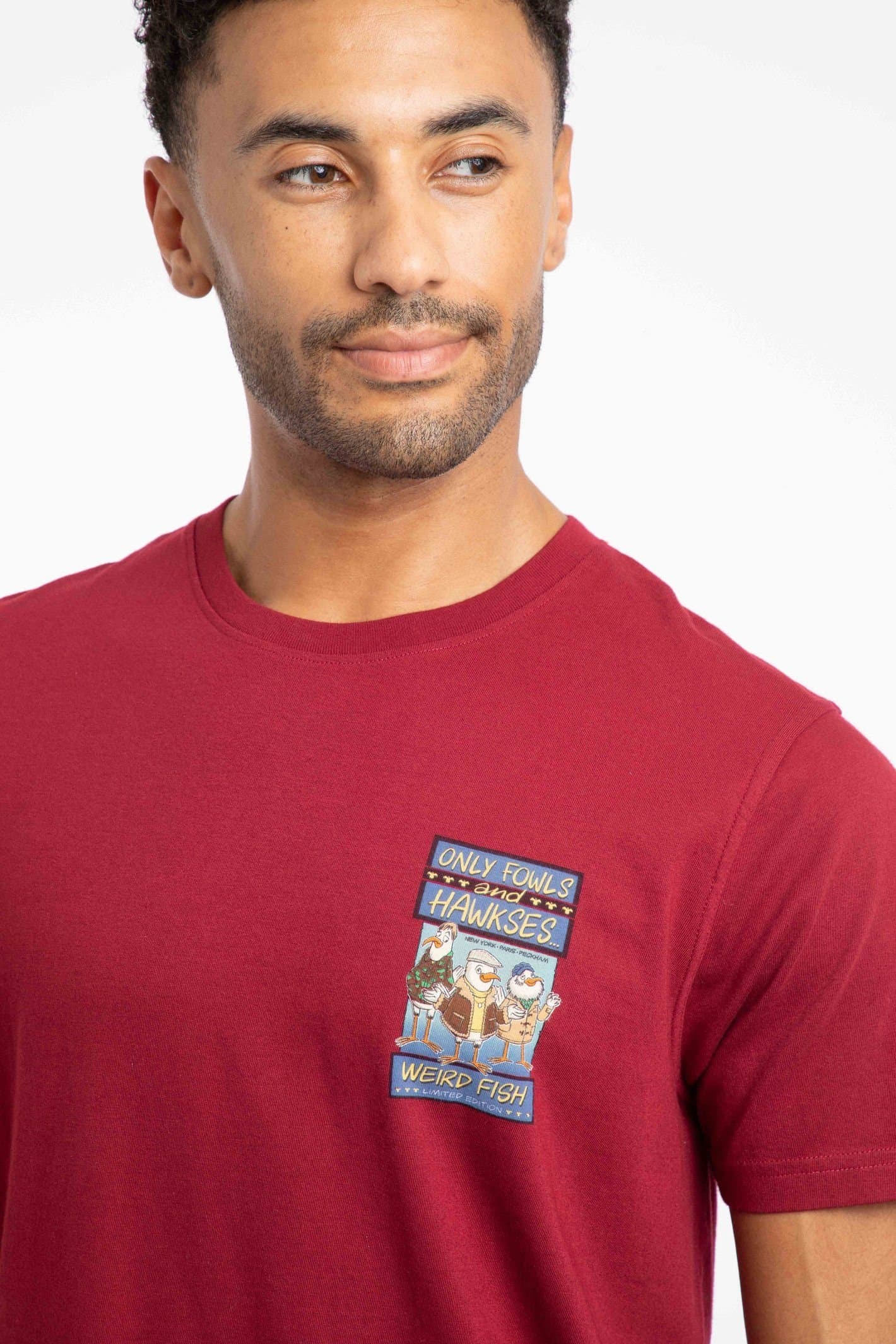 Weird Fish Weird Fish Men's Only Fowls & Hawkses Artist T-Shirt in Red