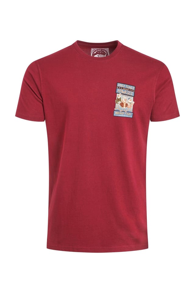 Weird Fish Weird Fish Men's Only Fowls & Hawkses Artist T-Shirt in Red - 2