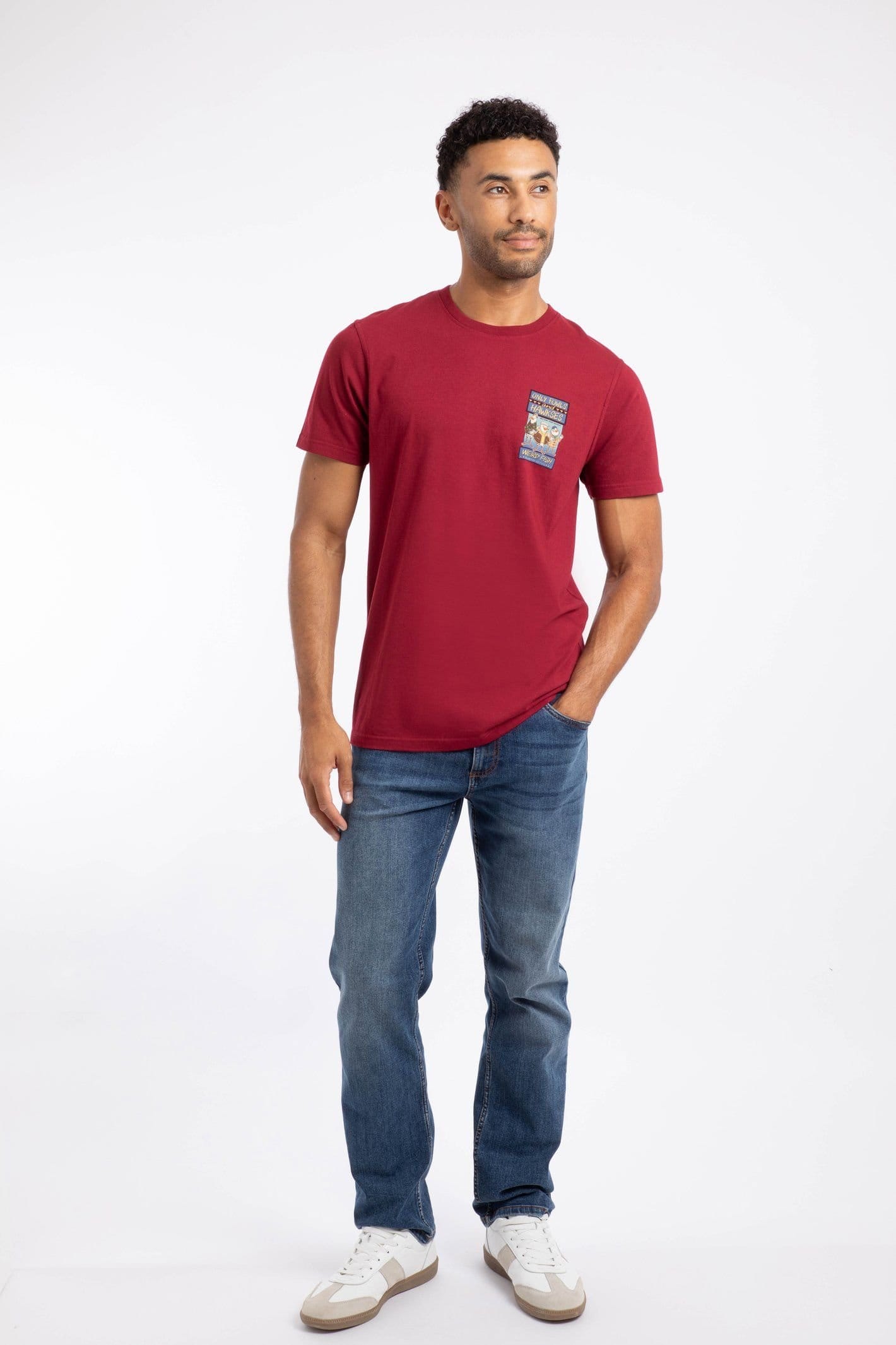 Weird Fish Weird Fish Men's Only Fowls & Hawkses Artist T-Shirt in Red - 4