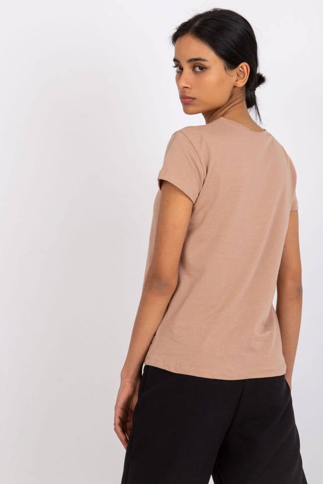 Love Lace Love Lace Women's Short Sleeve Round Neck T-Shirt in Brown - 3
