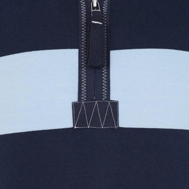 Lazy Jacks Lazy Jacks Men's Striped Quarter Zip Sweatshirt in Blue - 3