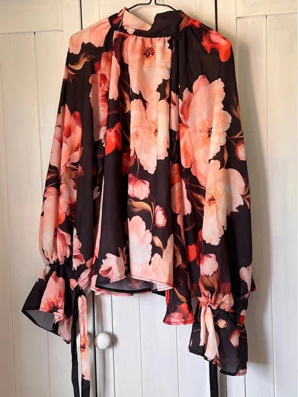 ASOS Design Floral Sheer Blouse
