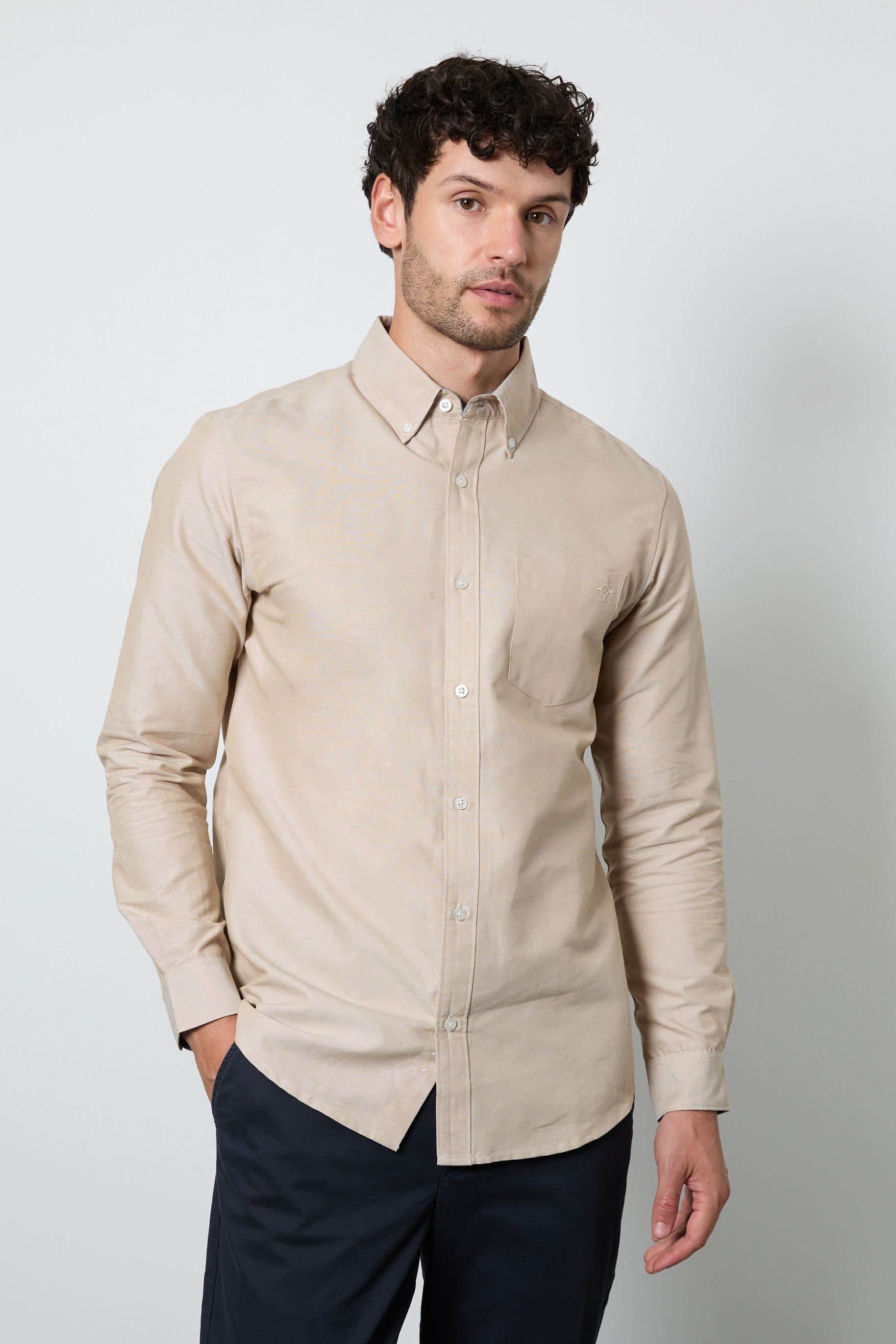 Maine Maine Men's Natural Oxford Long Sleeve Shirt
