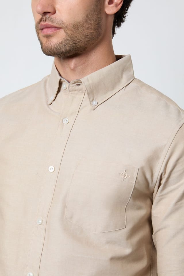 Maine Maine Men's Natural Oxford Long Sleeve Shirt - 2