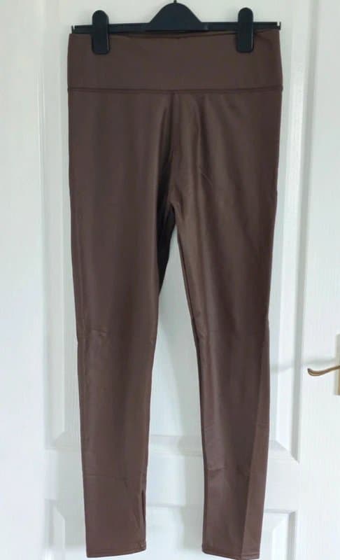 Yu & Me Yu&me Brown Faux Leather Leggings High Waist size L/XL small sizing
