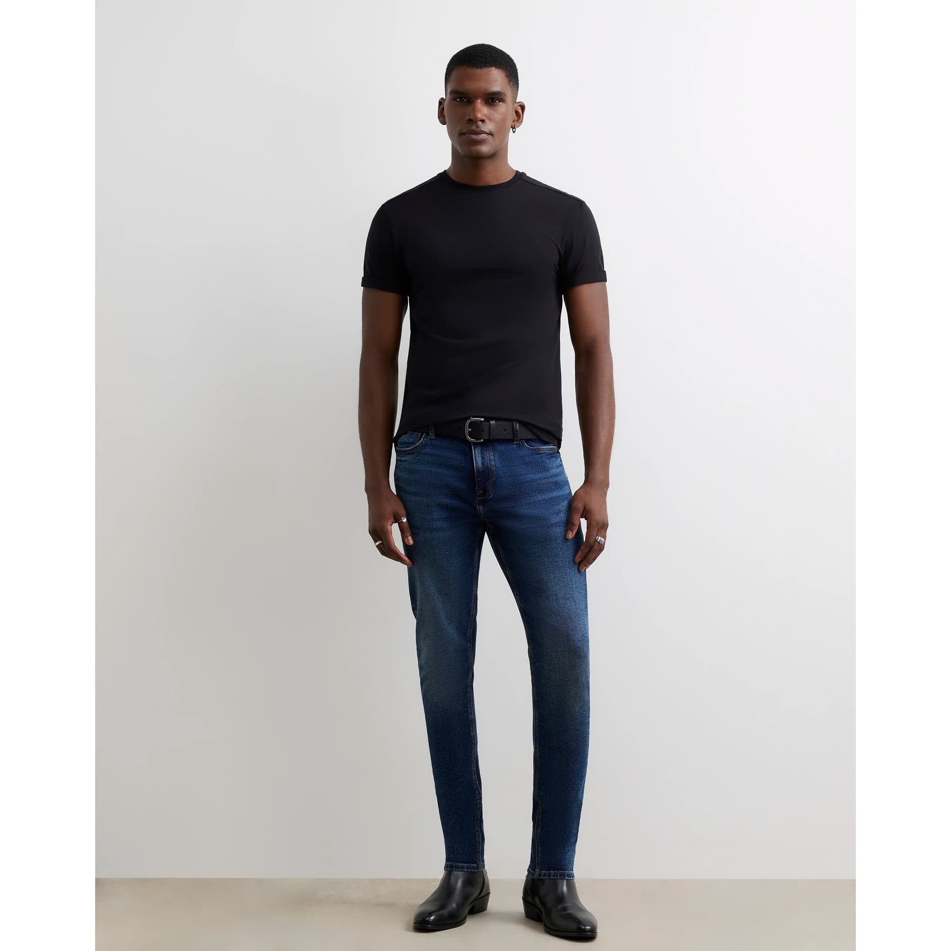 River Island Mens River Island Blue Spray On Jeans