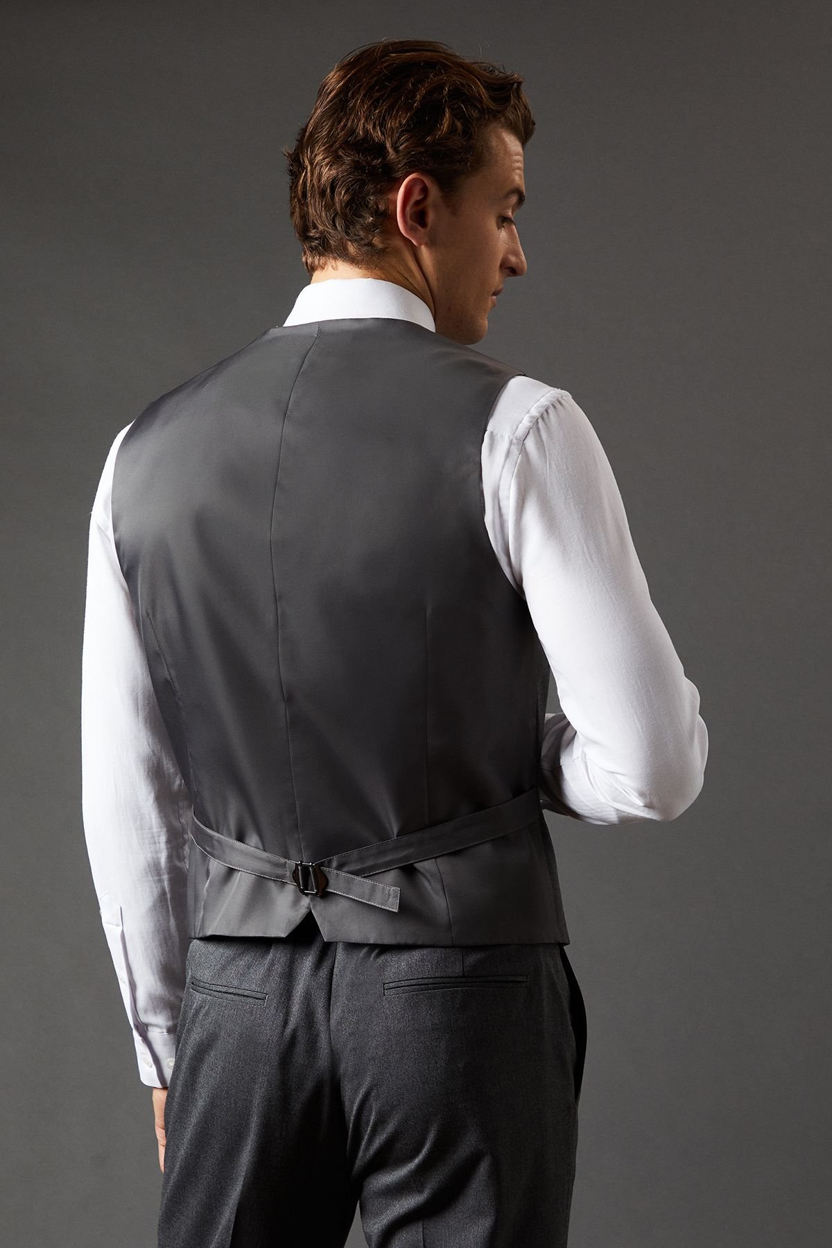 Burton Burton Men's Mid Grey Essential Waistcoat - 3