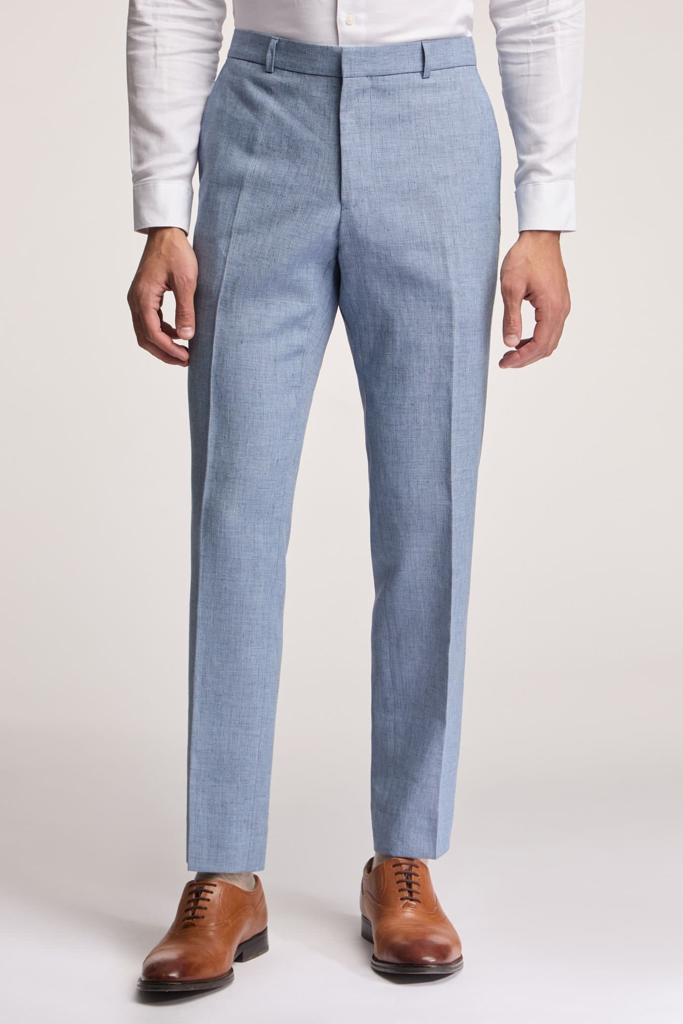 Ted Baker Ted Baker Men's Slim Fit Hydra Blue Linen Suit Trousers