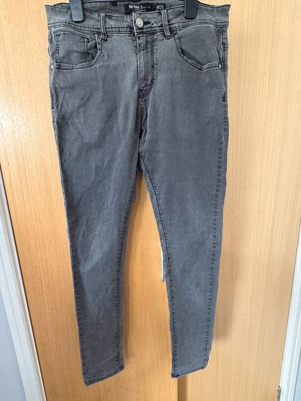 Bershka Men's Black Super Skinny Denim Jeans