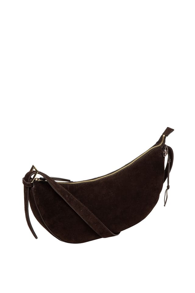 Cultured London Cultured London Women's 'Carine' Suede Cross Body Bag in Dark Brown - 3