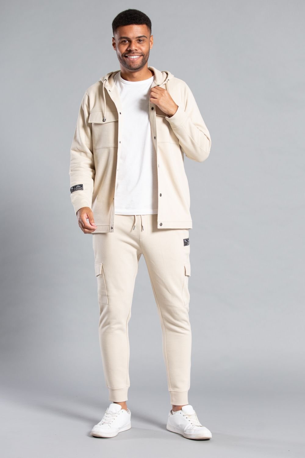 Tokyo Laundry Tokyo Laundry Men's Cotton Blend Joggers with Cargo-Style Pockets in Stone - 2