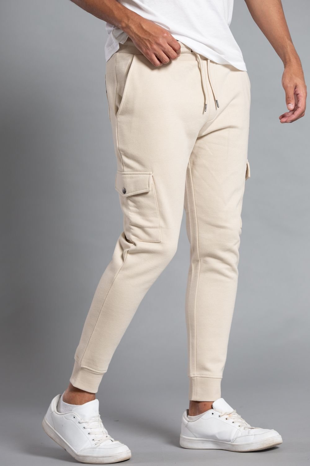 Tokyo Laundry Tokyo Laundry Men's Cotton Blend Joggers with Cargo-Style Pockets in Stone - 3