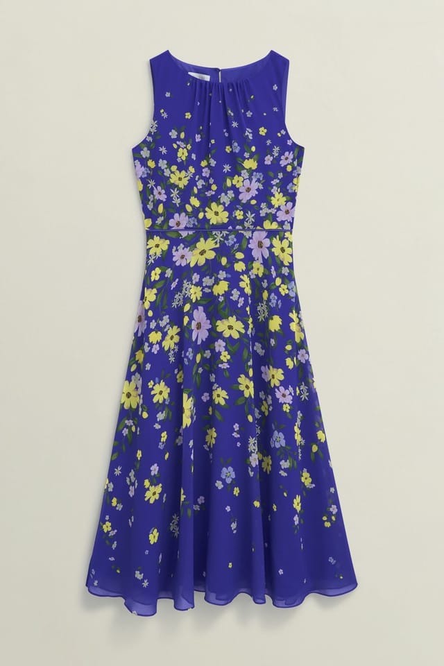 Hobbs London Hobbs London Women's Carly Floral Print Midi Dress in Royal - 2