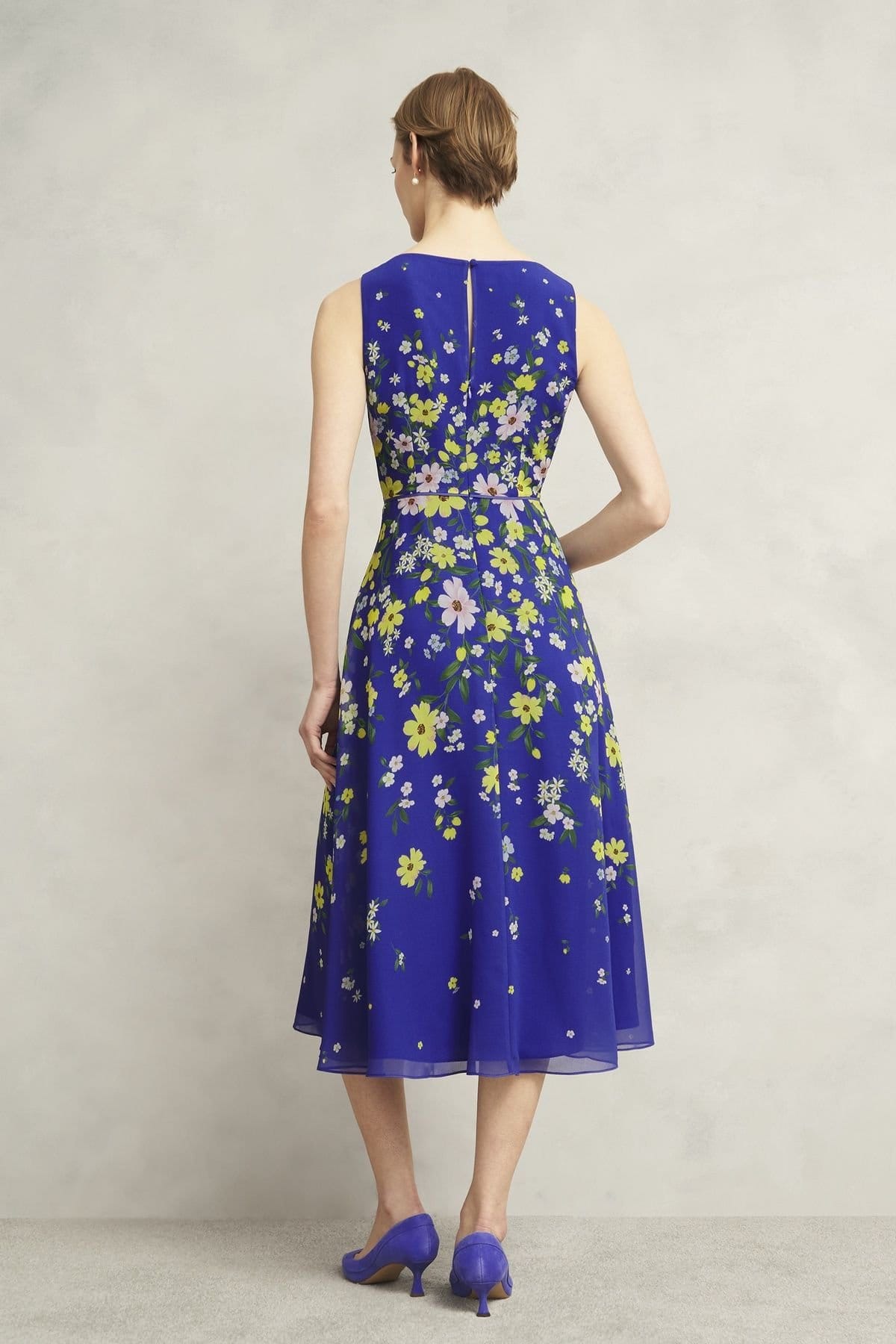 Hobbs London Hobbs London Women's Carly Floral Print Midi Dress in Royal - 4