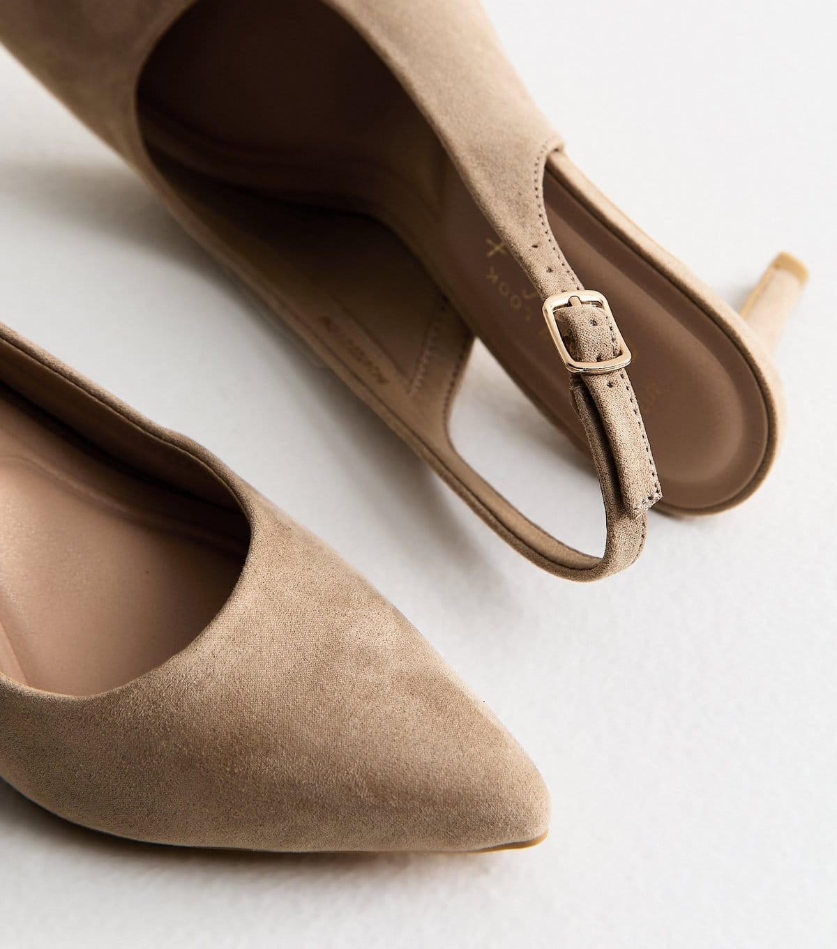 New Look Women's Light Brown Faux Suede Slingback Pumps Vegan New Look - 4