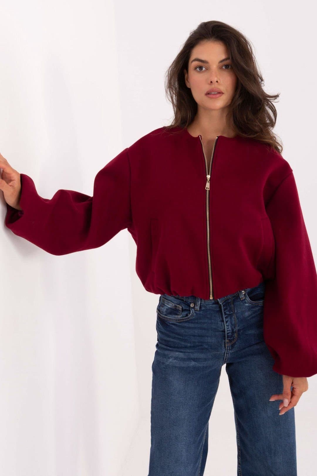 Love Lace Love Lace Women's Casual Short Transitional Puffer Jacket in Red