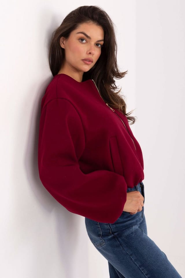 Love Lace Love Lace Women's Casual Short Transitional Puffer Jacket in Red - 2