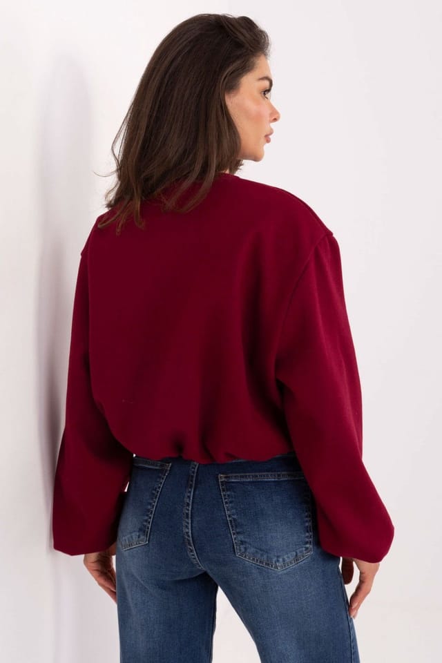 Love Lace Love Lace Women's Casual Short Transitional Puffer Jacket in Red - 3