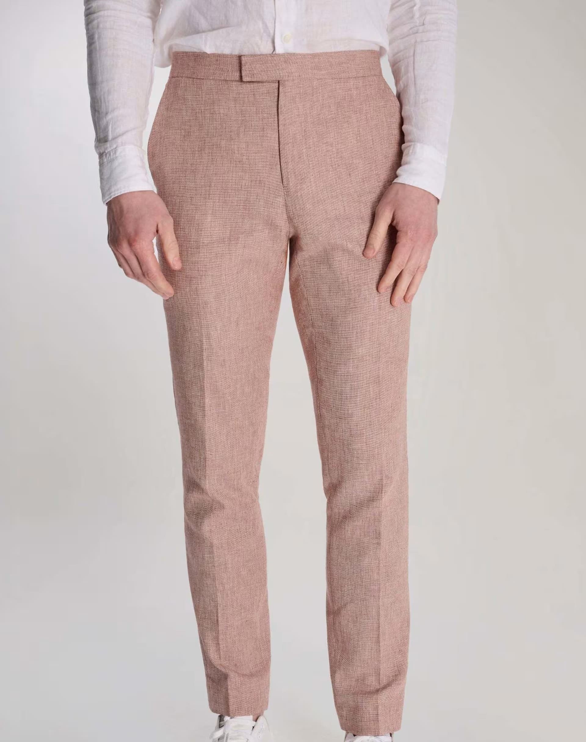 ASOS Harry Brown Giacomo slim fit cotton linen suit trousers in rust