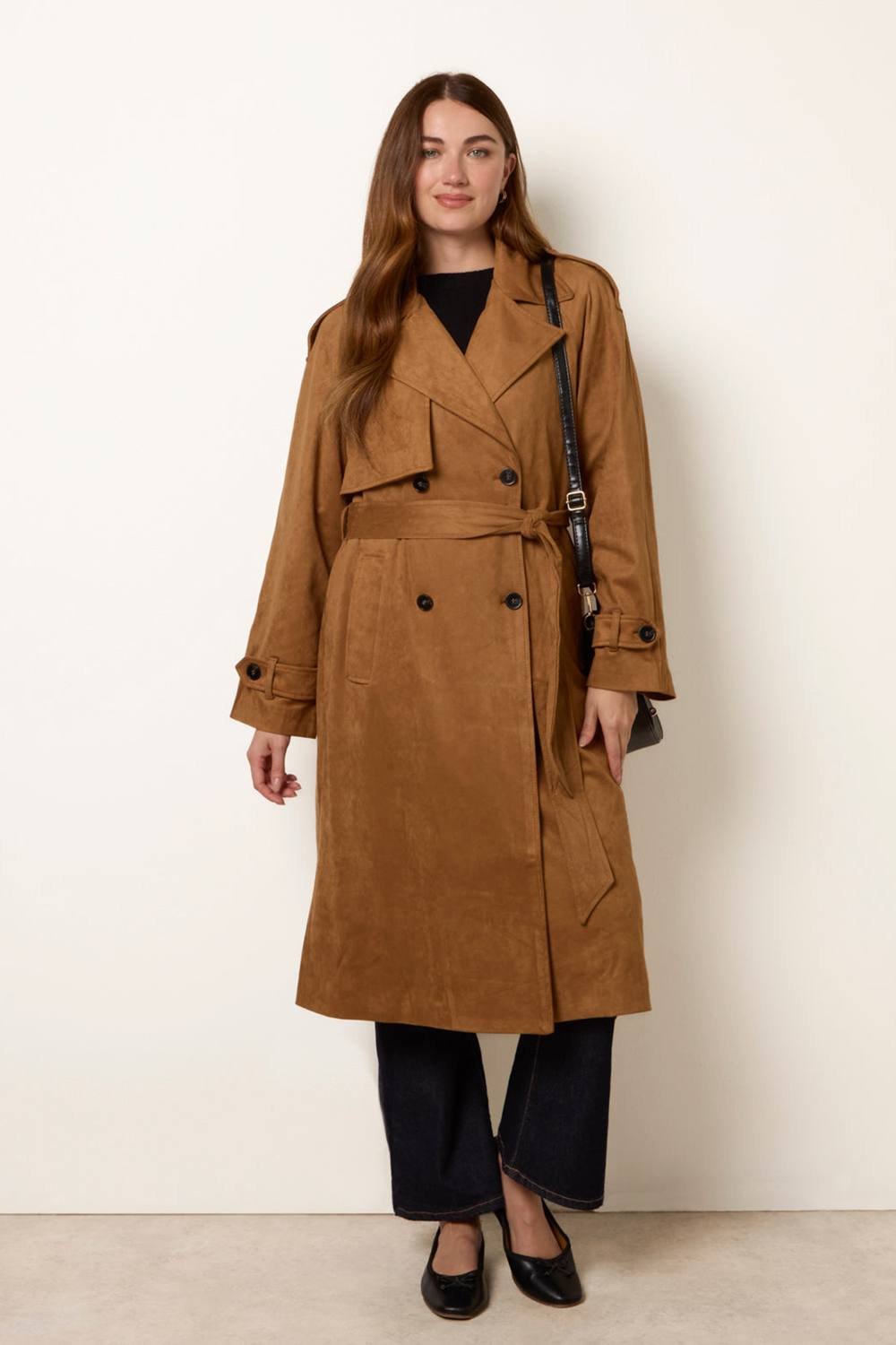 Blue Vanilla Blue Vanilla Women's Light Tan Suedette Trench Coat - 3